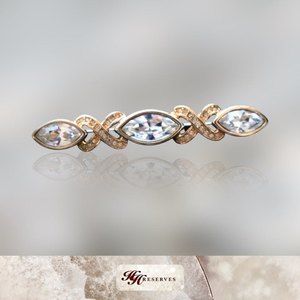 Vintage Swarovski Swan Signed Crystal Bar Brooch/Pin